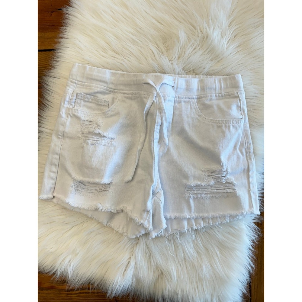 YMI white cutoff denim‎ pull on shorts size medium
